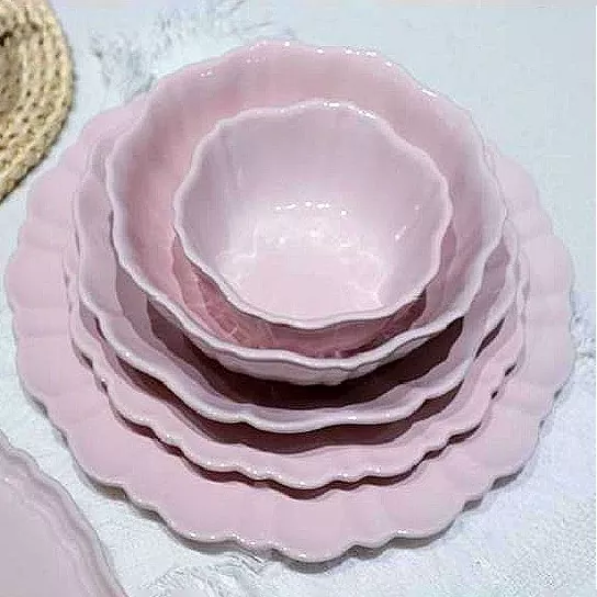 Macaron Pink Ceramic Bowli komplekt